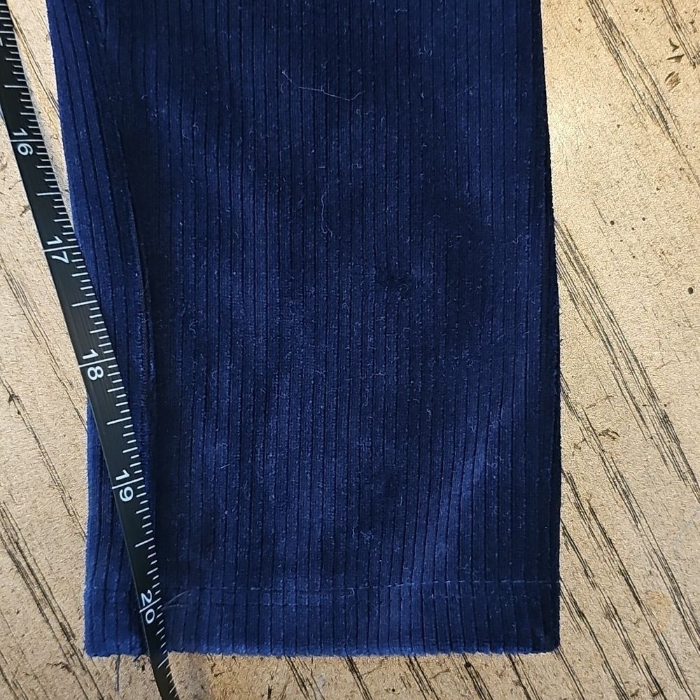 Girls Navy Blue Corduroy Suede Legging Size M - Picture 8 of 12